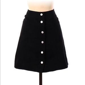 (Size: 2) H&M Women's A-line Button Front Mini Skirt - Black